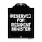 Signmission Reserved for Resident Minister Heavy-Gauge Aluminum Architectural Sign, 24" x 18", BW-1824-23176 A-DES-BW-1824-23176 - alternate 1